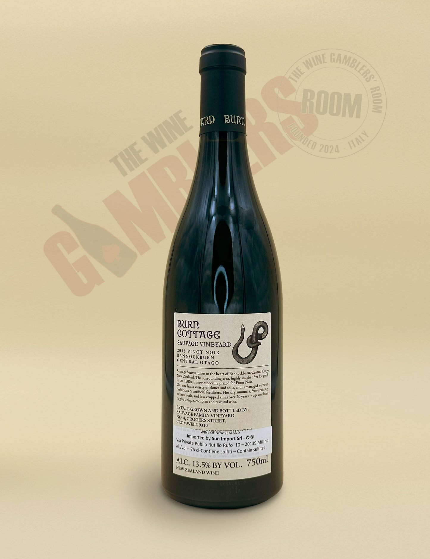 Burn Cottage - Pinot Nero Sauvage Vineyard - Single Vineyard